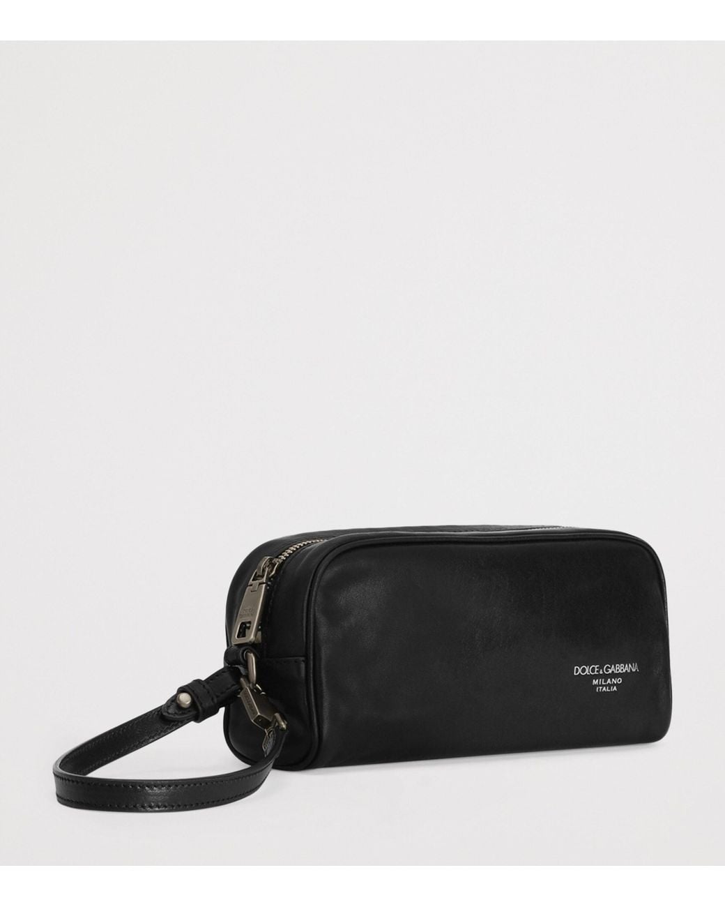 Dolce & Gabbana Black Leather Logo Pouch for men