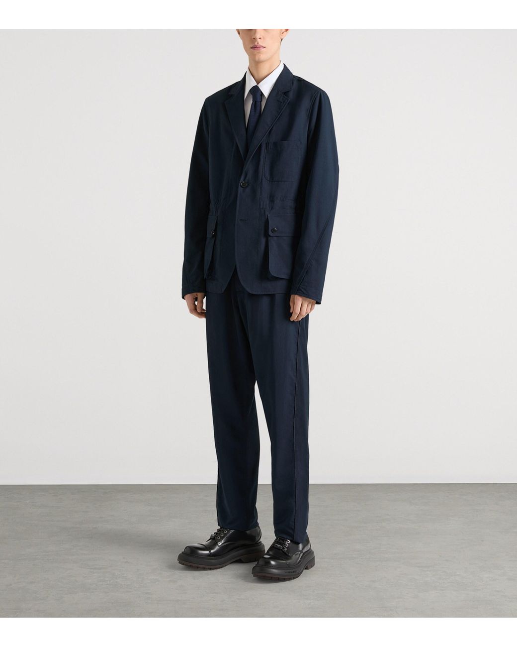 Givenchy Blue Elasticated Couture Seam Trousers for men
