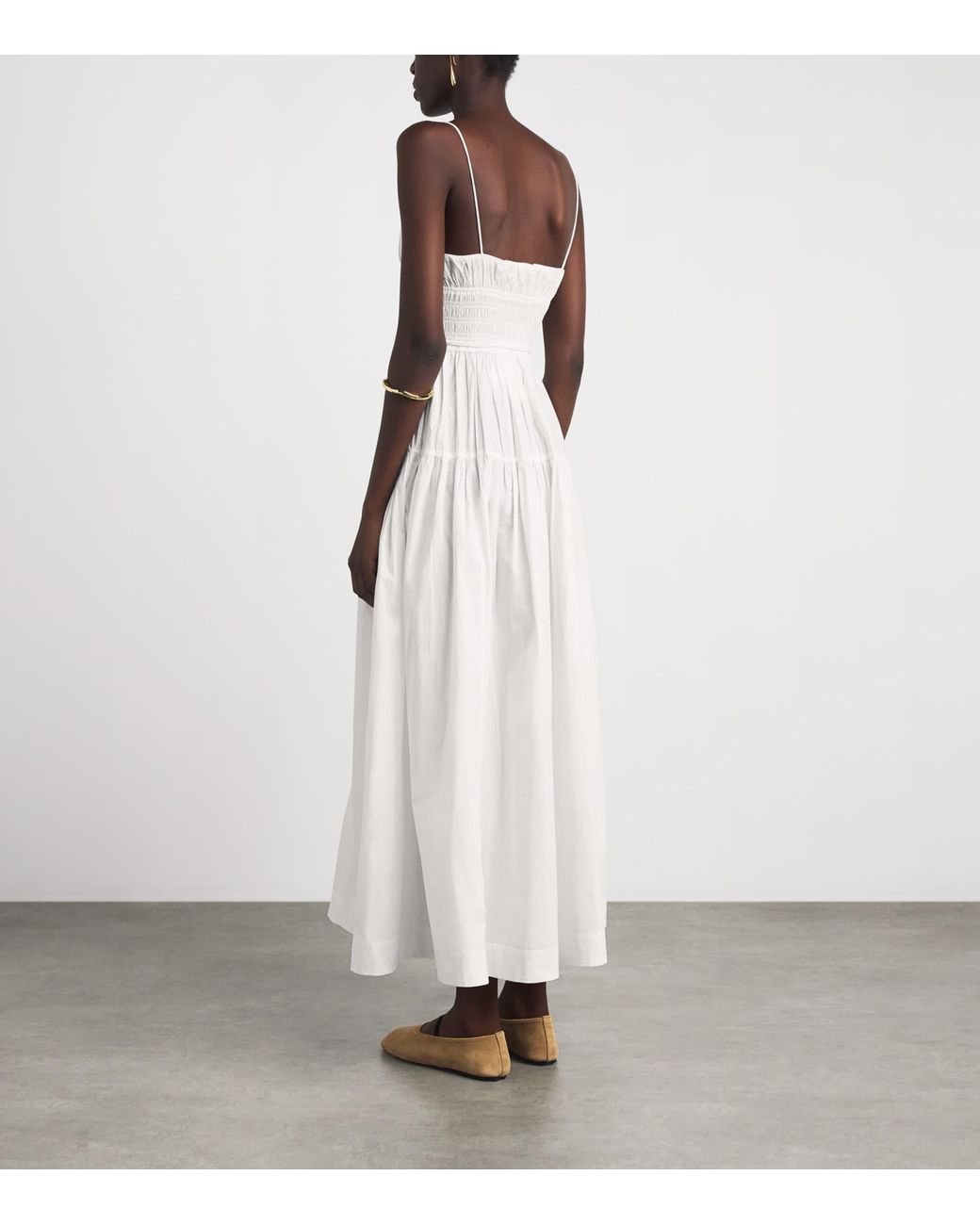 Doen White Organic Cotton Safia Midi Dress