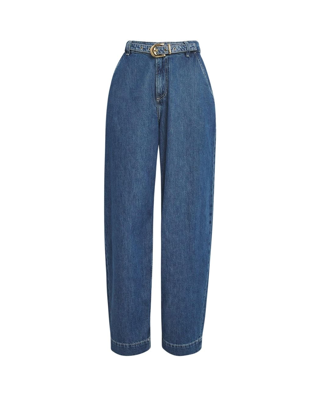 Claudie Pierlot Blue Belted Wide-Leg Jeans