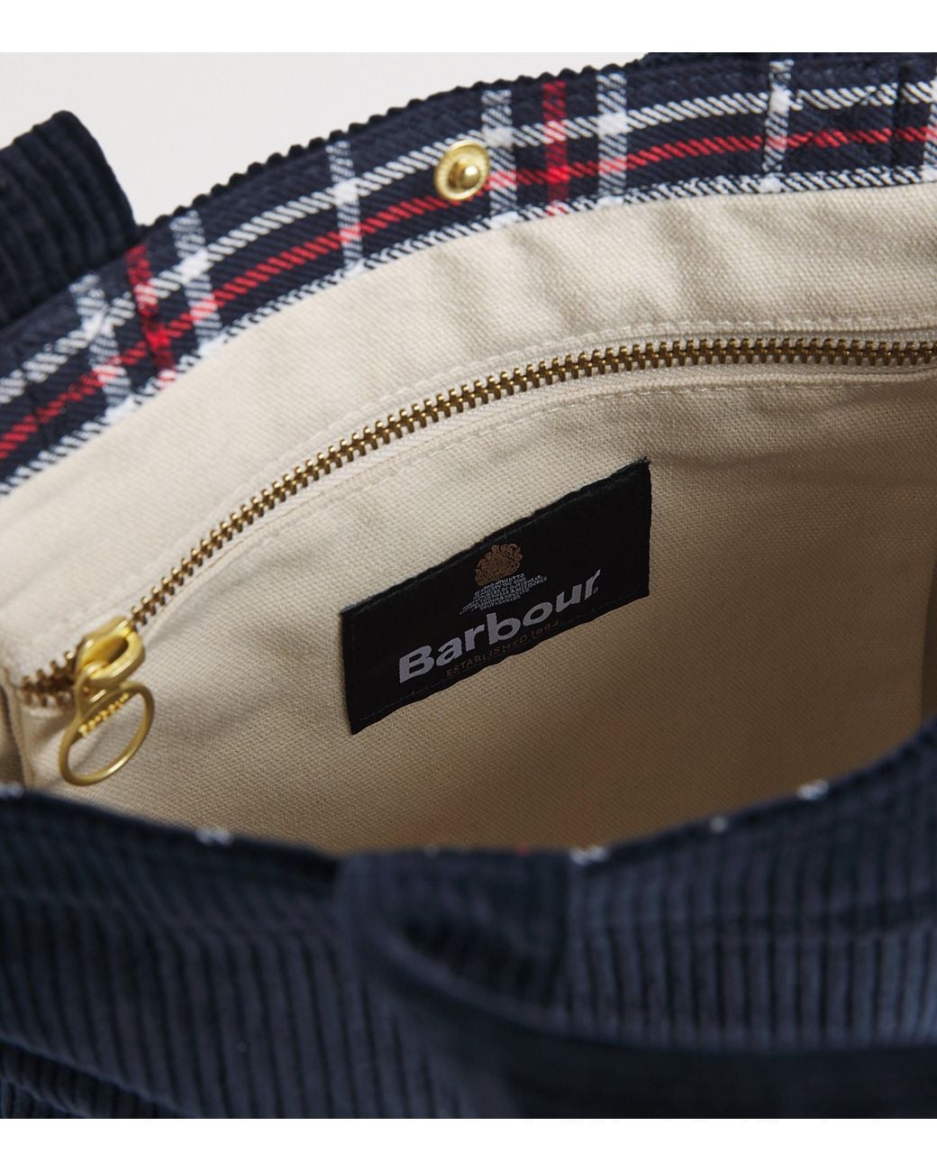 Barbour Black Mini Corduroy Carrick Tote Bag