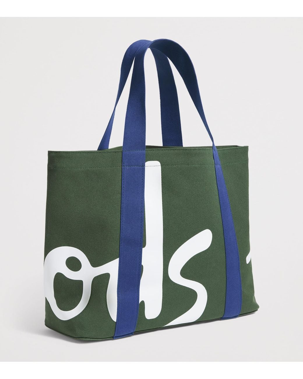 Harrods Green Medium Cotton Logo Tote Bag