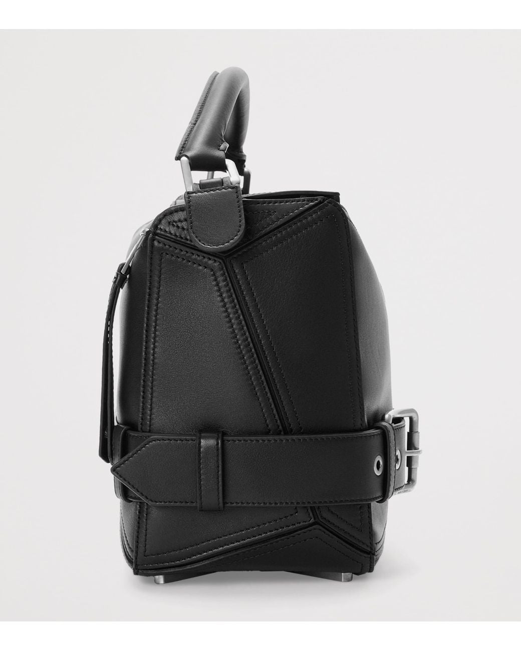 Loewe Black Large Leather Puzzle Biker Top-Handle Bag for men