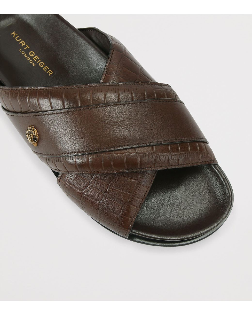 Kurt Geiger Brown Leather Baron Sandals for men