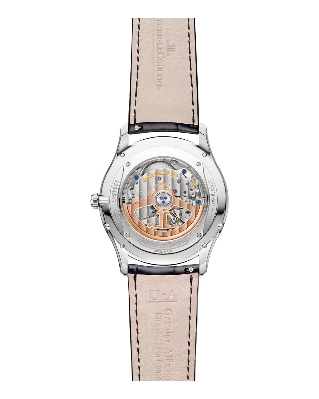 Jaeger-lecoultre Gray Stainless Steel Master Ultra Thin Moon Watch for men