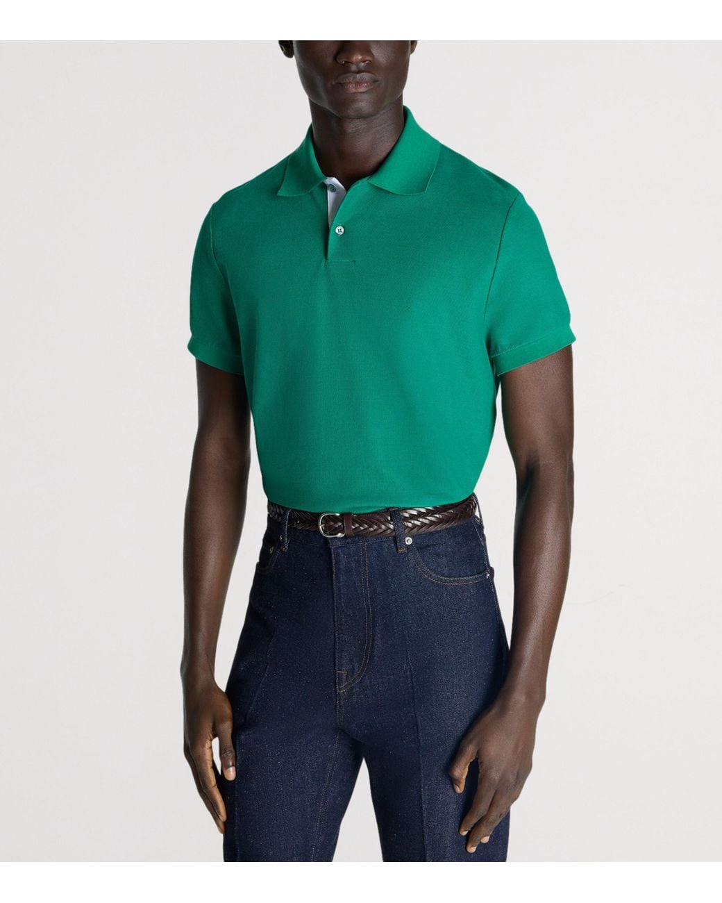 Dunhill Green Cotton Piqué Polo Shirt for men