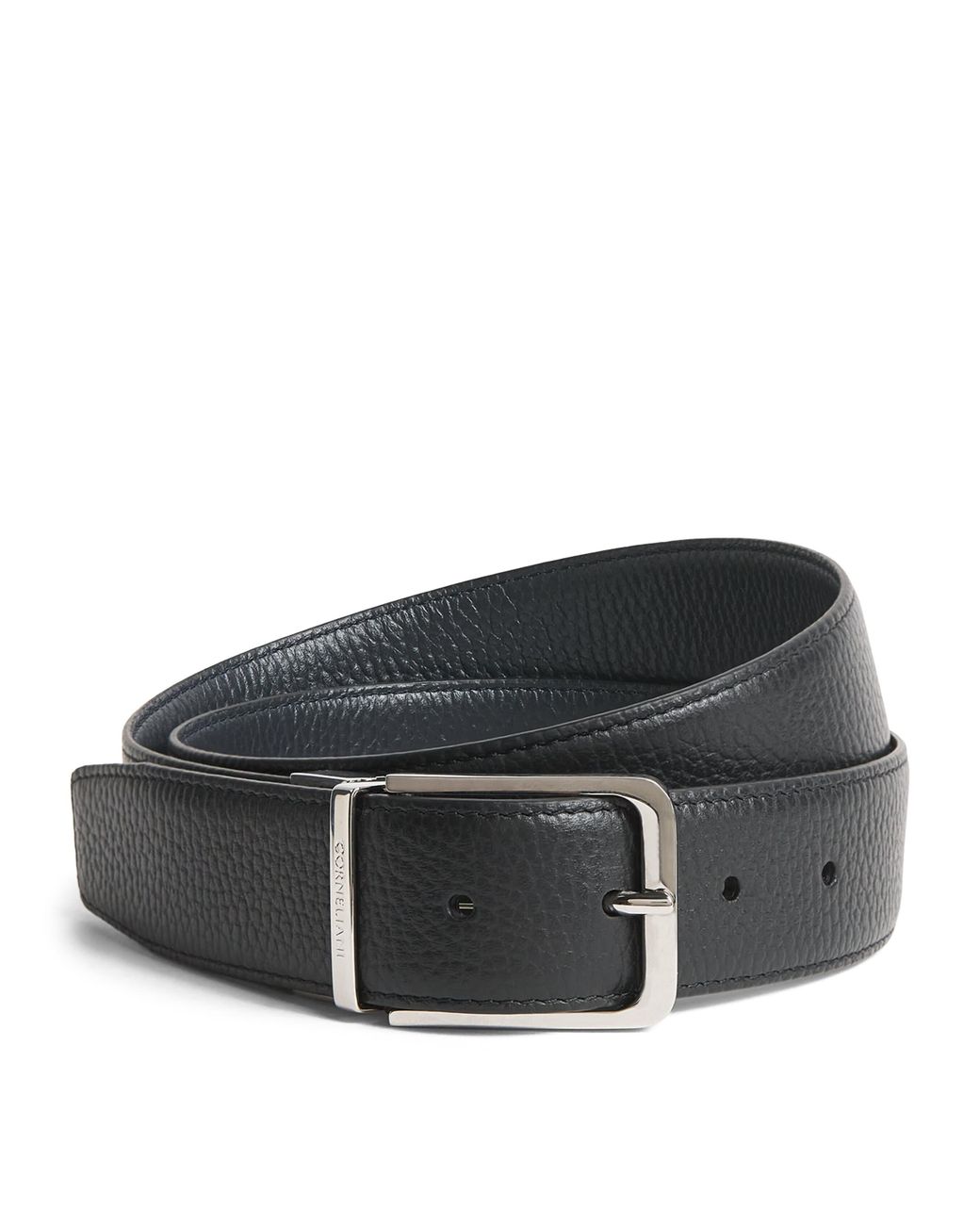 Corneliani Black Leather Belt for men