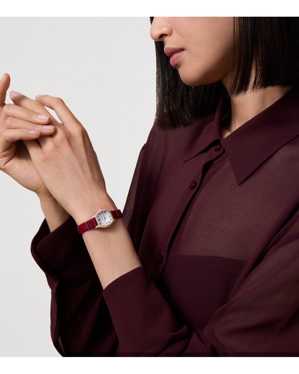Cartier Red And Diamond Tortue Watch