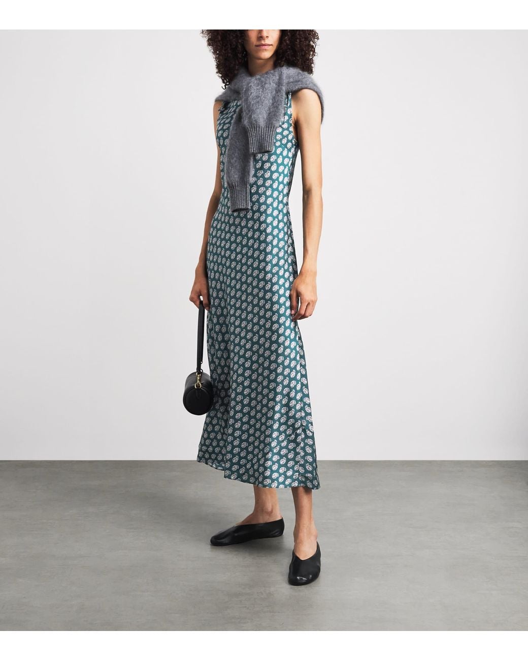 Doen Blue Stretch-Silk Mariselle Maxi Dress