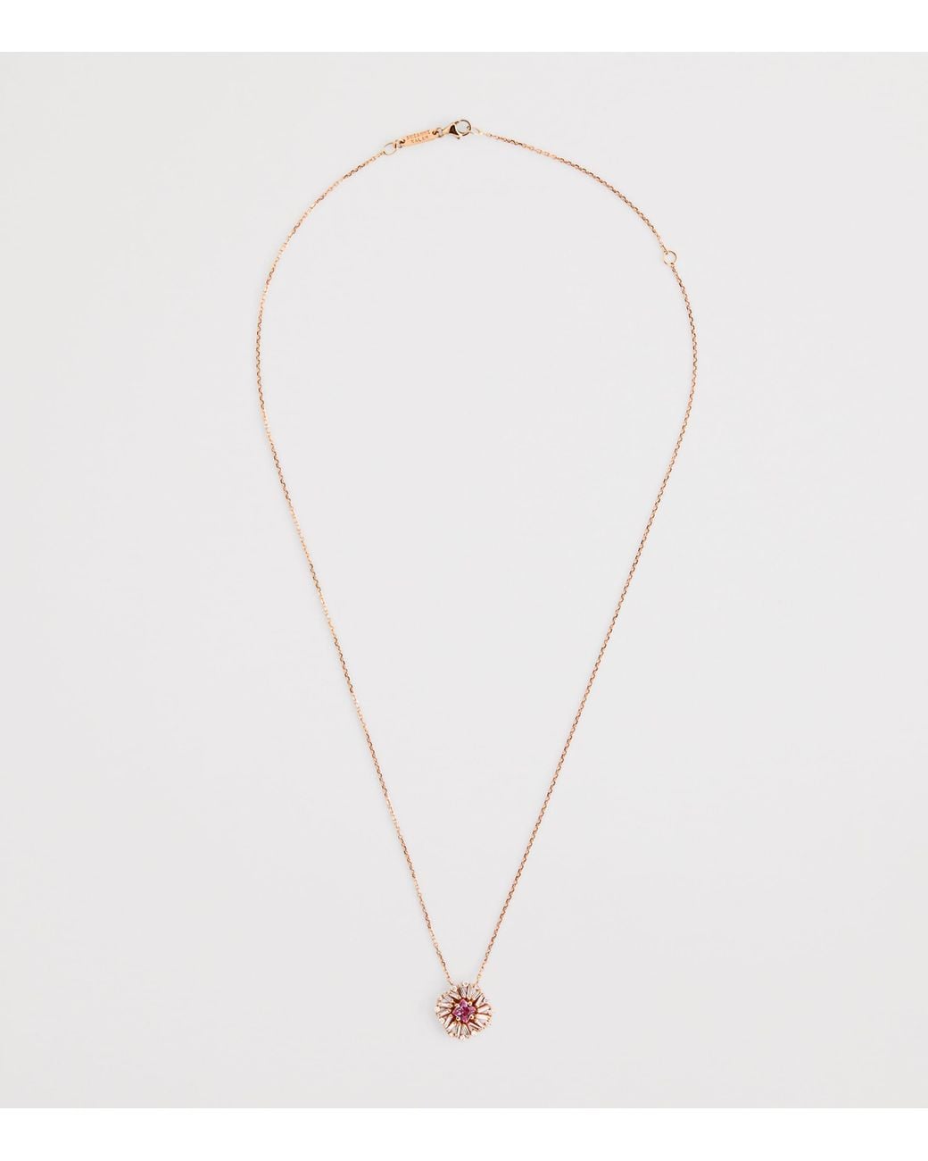 Suzanne Kalan Metallic Diamond And Sapphire Princess Flower Necklace