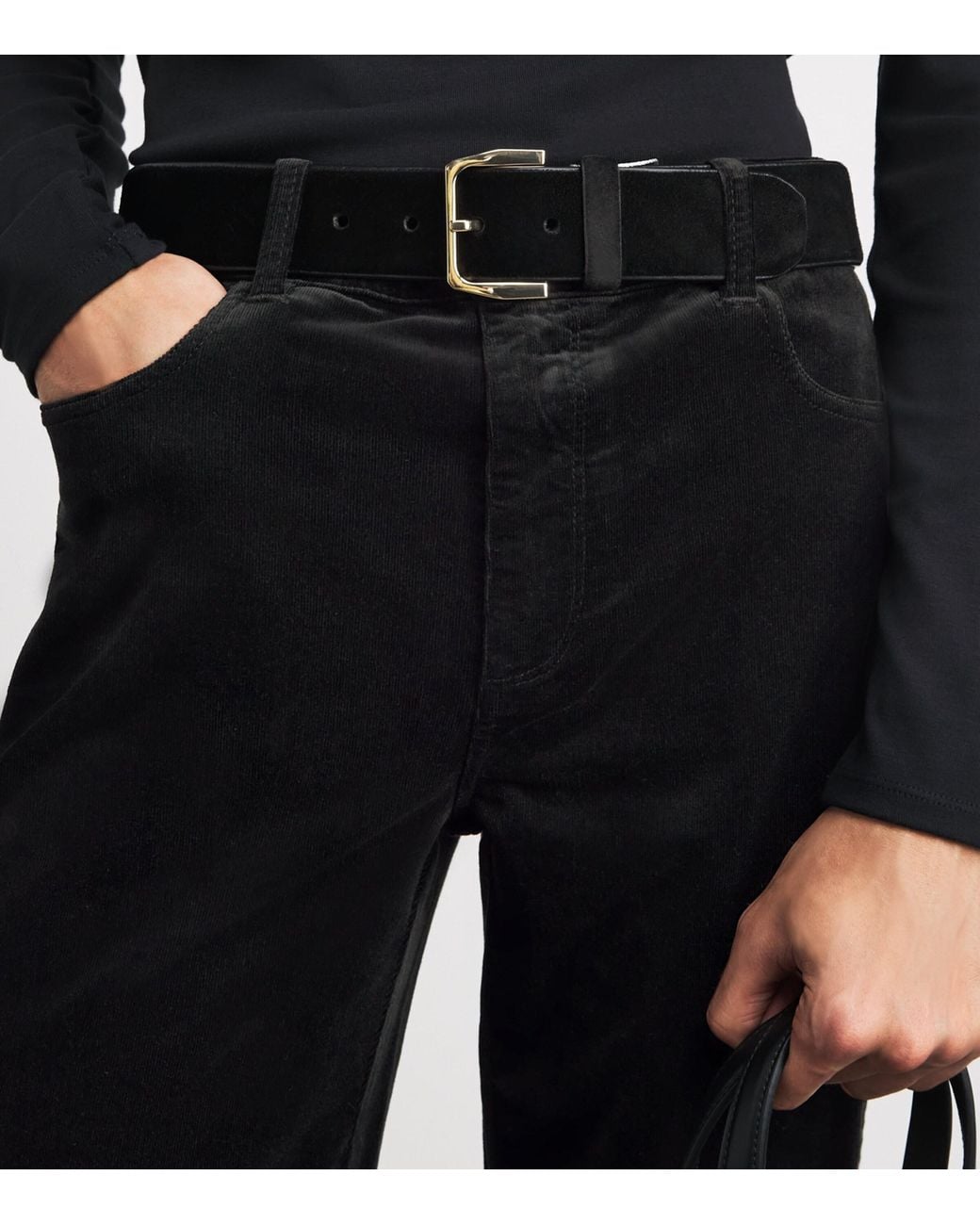 PAIGE Black Velvet Sofia Flared Jeans