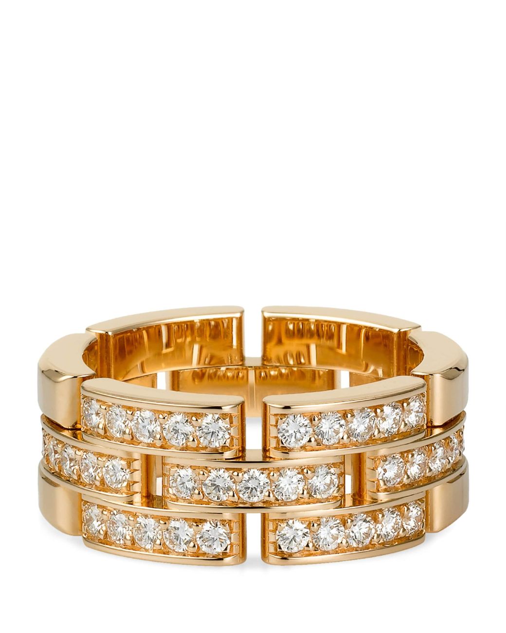 Cartier Metallic And Diamond Maillon Panthère Ring
