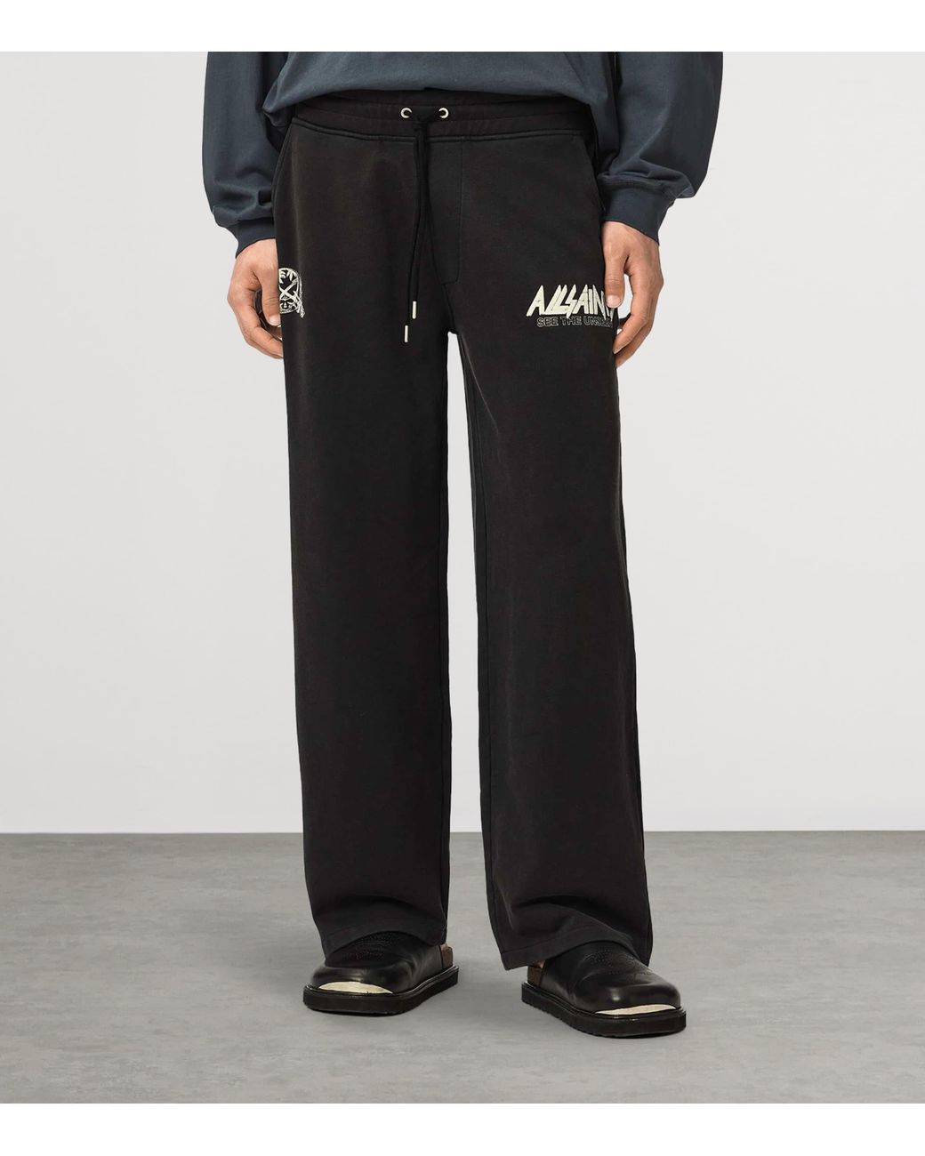 AllSaints Black Organic Cotton Chromium Sweatpants for men