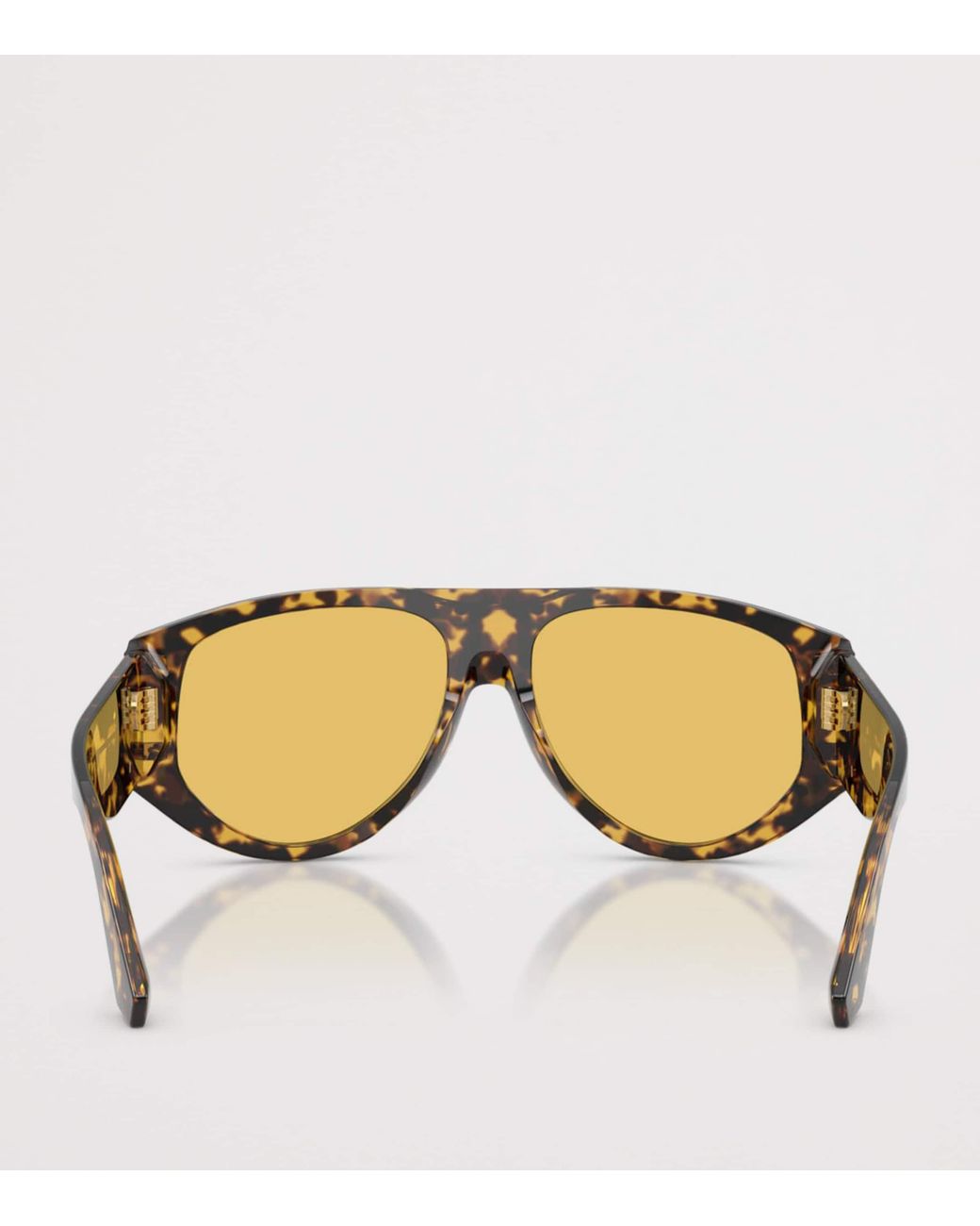 Dolce & Gabbana Yellow Tortoiseshell Oversized Pilot Sunglasses