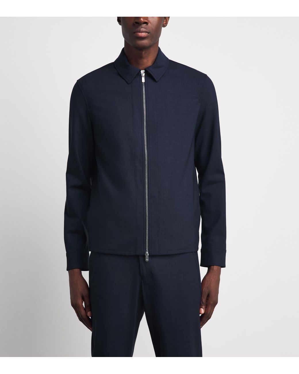 Marco Pescarolo Blue Virgin Wool-Blend Hybrid Jacket for men