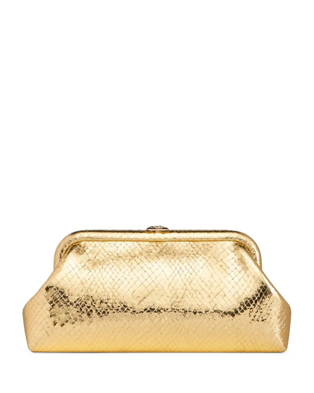 Jimmy Choo Natural Skylar Snake-Embossed Leather Clutch Bag