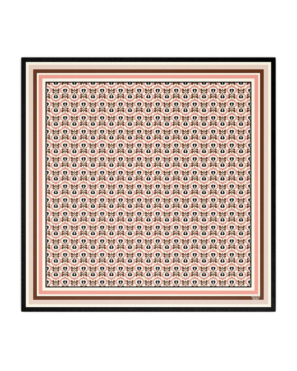 Weekend by Maxmara Black Silk Geometric Print Scarf