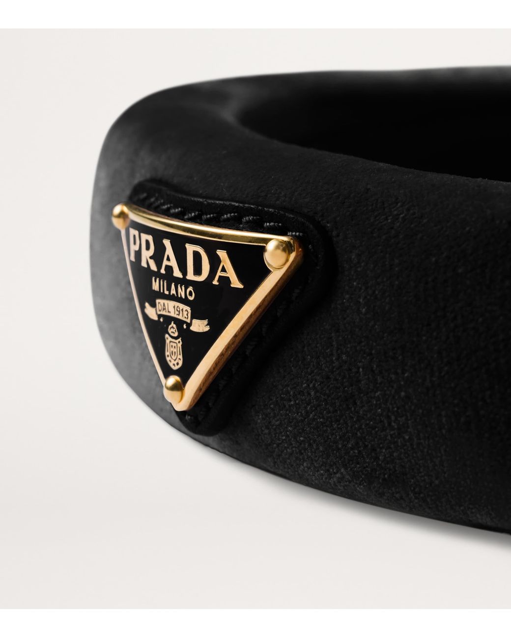 Prada Black Velvet Logo Headband