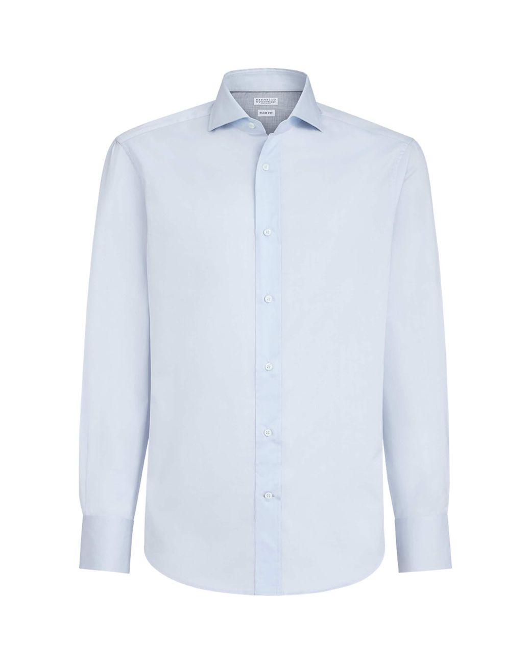 Brunello Cucinelli Blue Cotton Slim Shirt for men