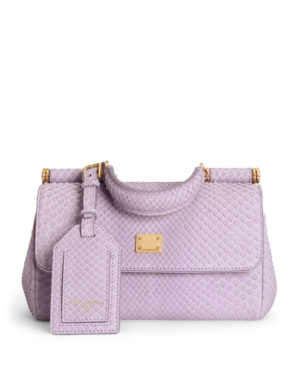 Dolce & Gabbana Purple Mini Python Leather My Sicily Top-Handle Bag