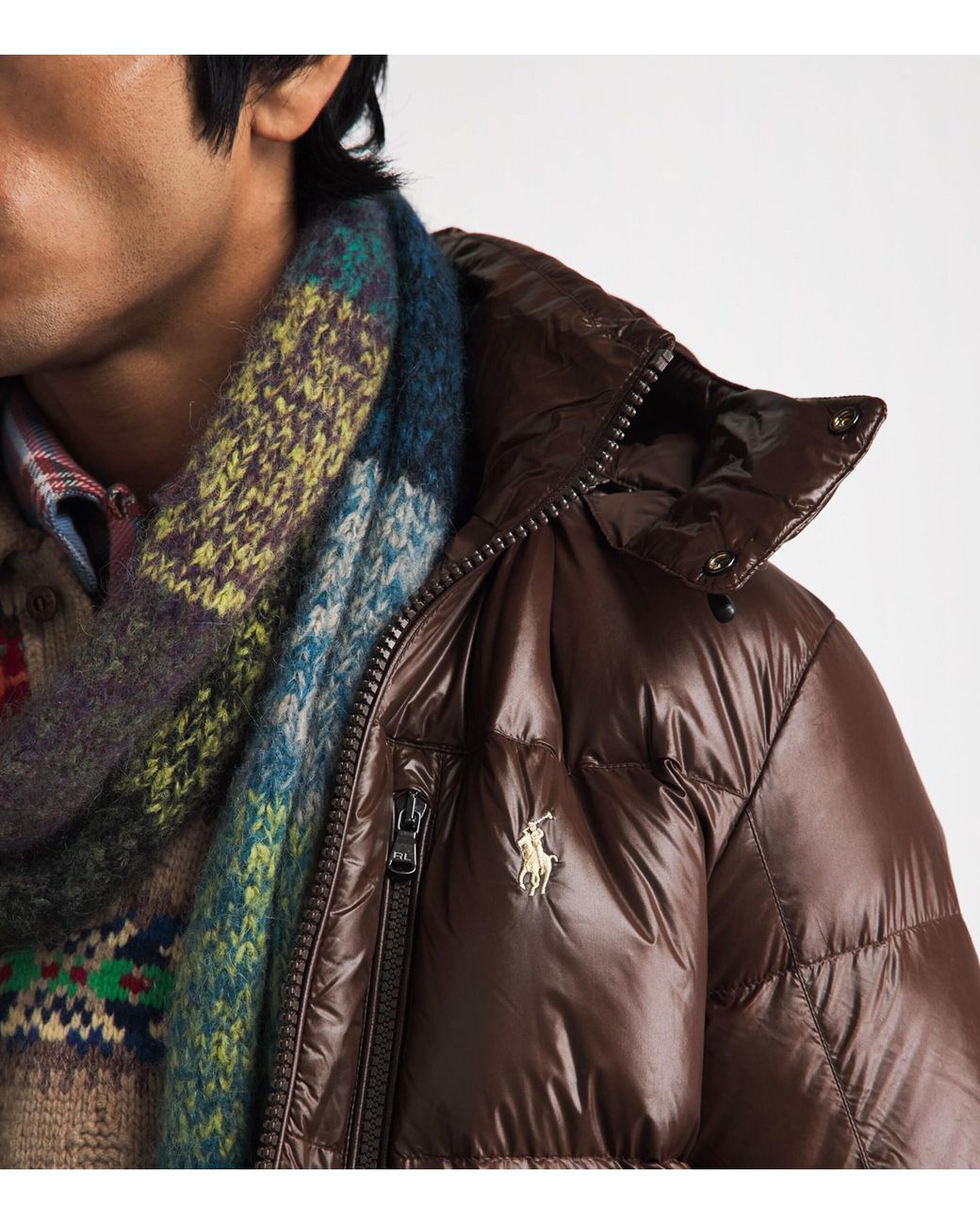 Polo Ralph Lauren Brown Glossed Gorham Puffer Jacket for men