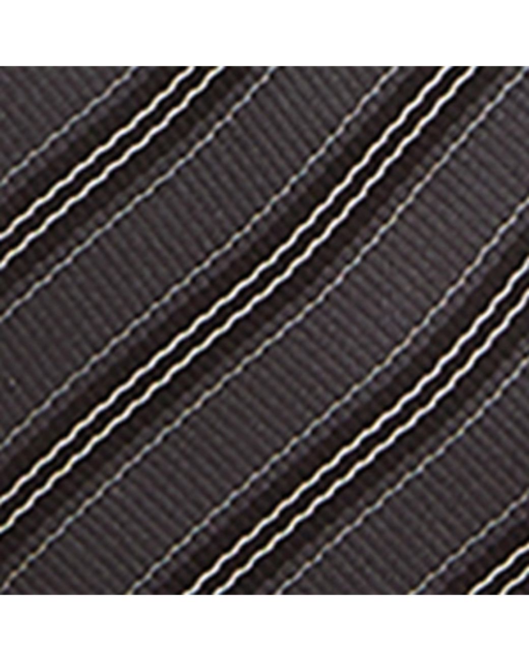 Saint Laurent White Silk Striped Tie for men