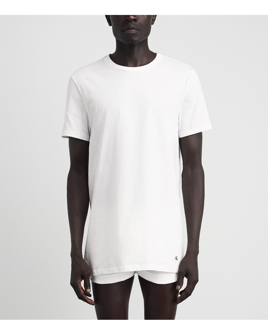 Calvin Klein White Stretch-Cotton T-Shirts for men