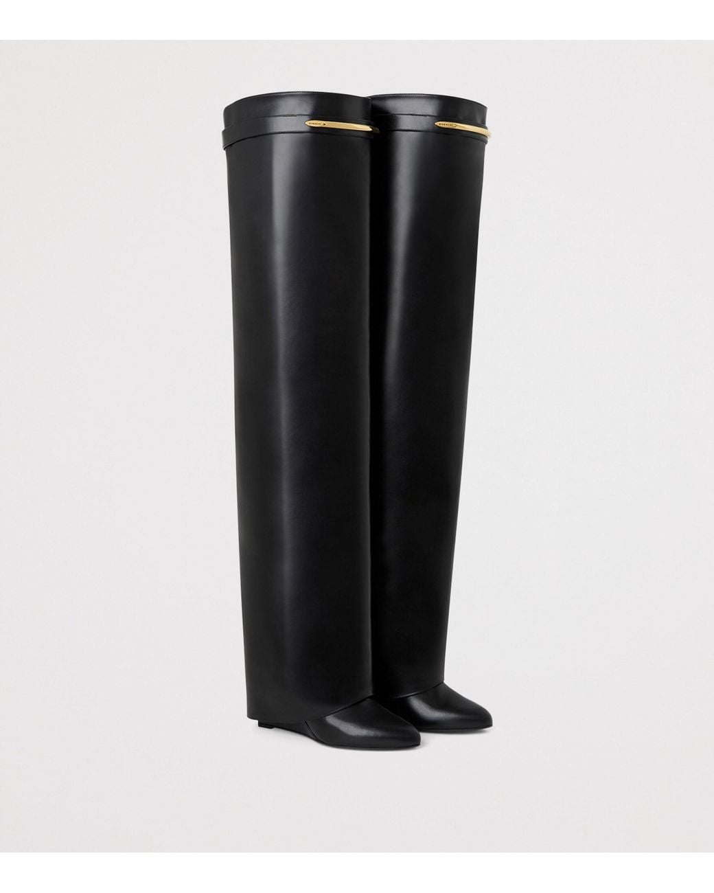 Givenchy Black Leather Shark Over-The-Knee Boots 90