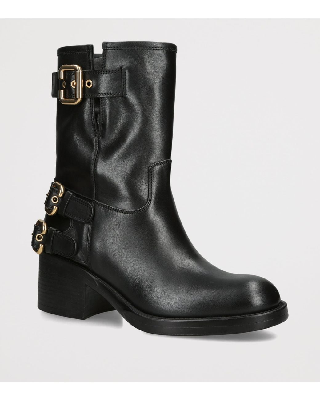 Chloé Black Leather Dakota Ankle Boots 60
