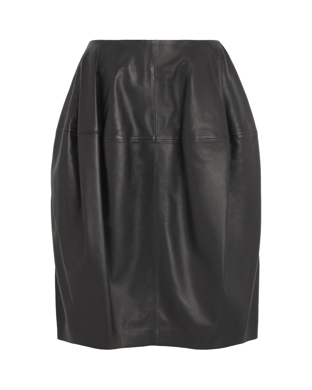 Totême Gray Leather Midi Skirt