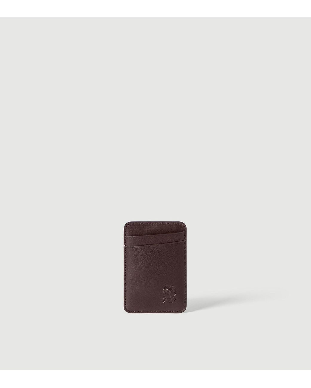 Brunello Cucinelli Brown Leather Card Holder for men