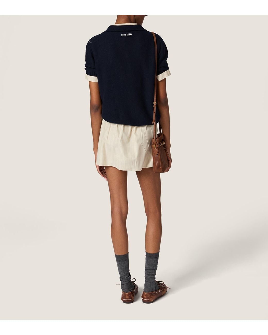 Miu Miu Blue Cashmere Polo Shirt