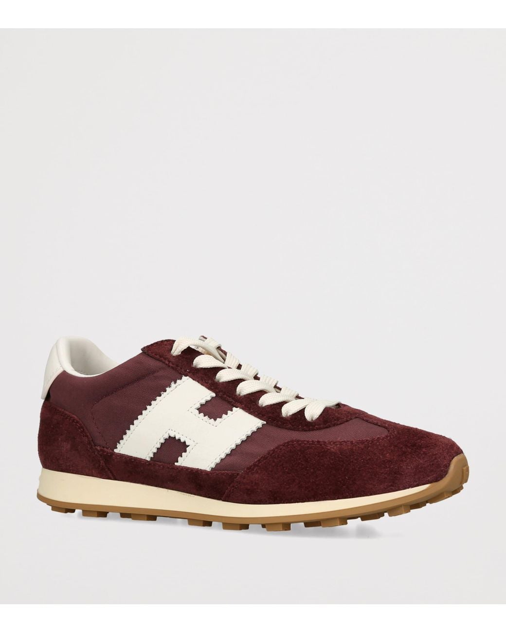 Hogan Brown Suede-Mesh Athletic Sneakers