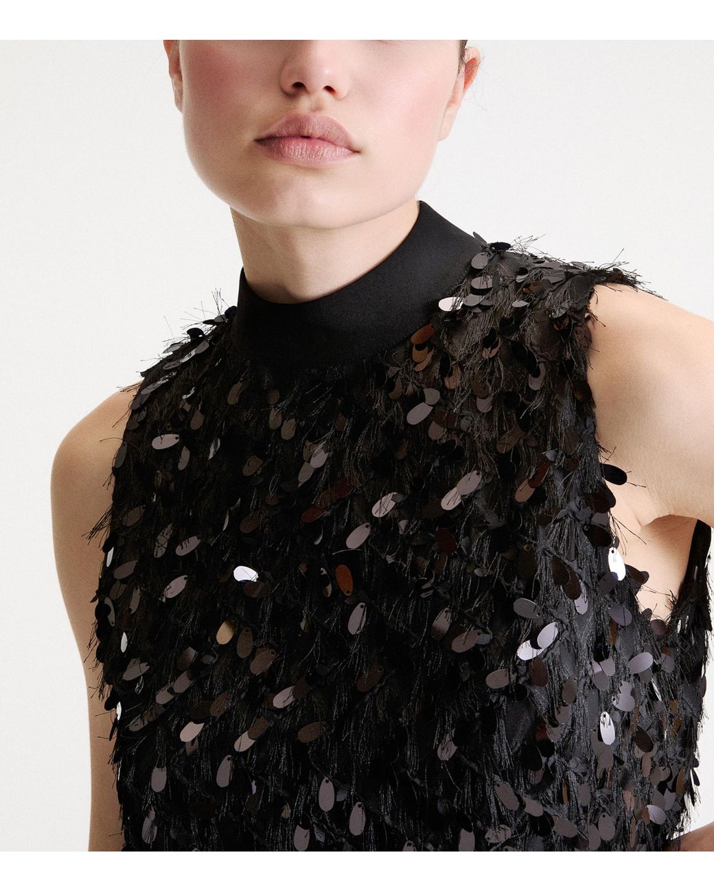 Marella Black Embellished Sleeveless Top