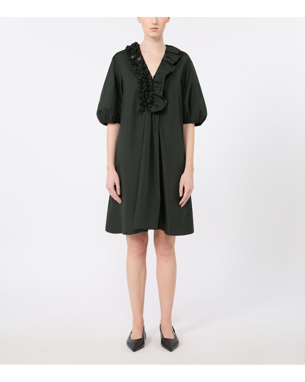 Max Mara Green Ruffle Mini Dress