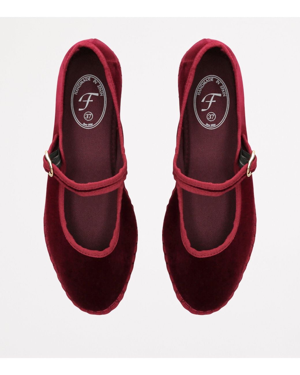 Flabelus Red Velvet Lucrecia Mary Janes