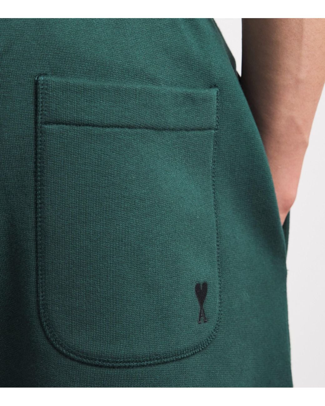 AMI Green Stretch-Cotton Ami De Coeur Sweatpants for men