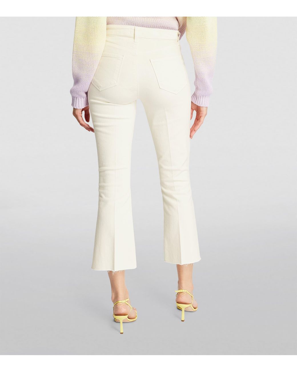 L'Agence White Kendra Flared Cut Jeans