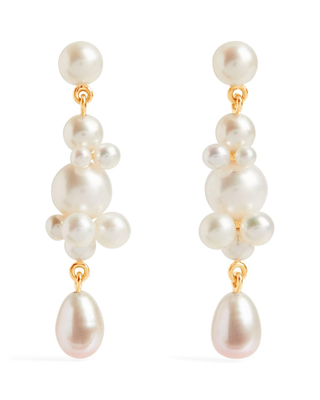 Sophie Bille Brahe Metallic And Pearl Petite Splash Earrings
