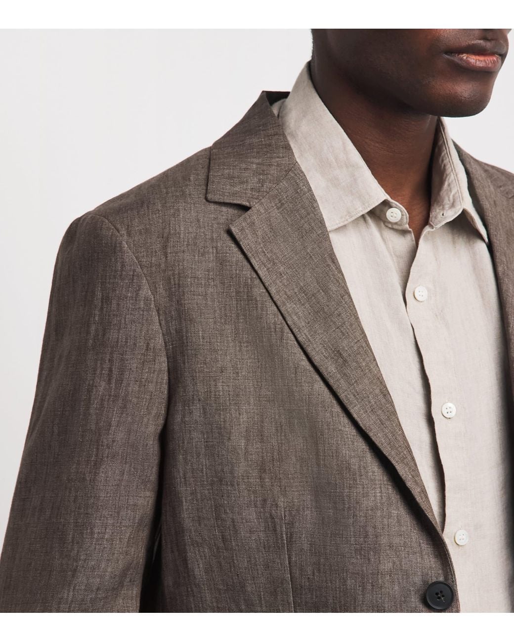 Sunspel Brown Linen Blazer for men