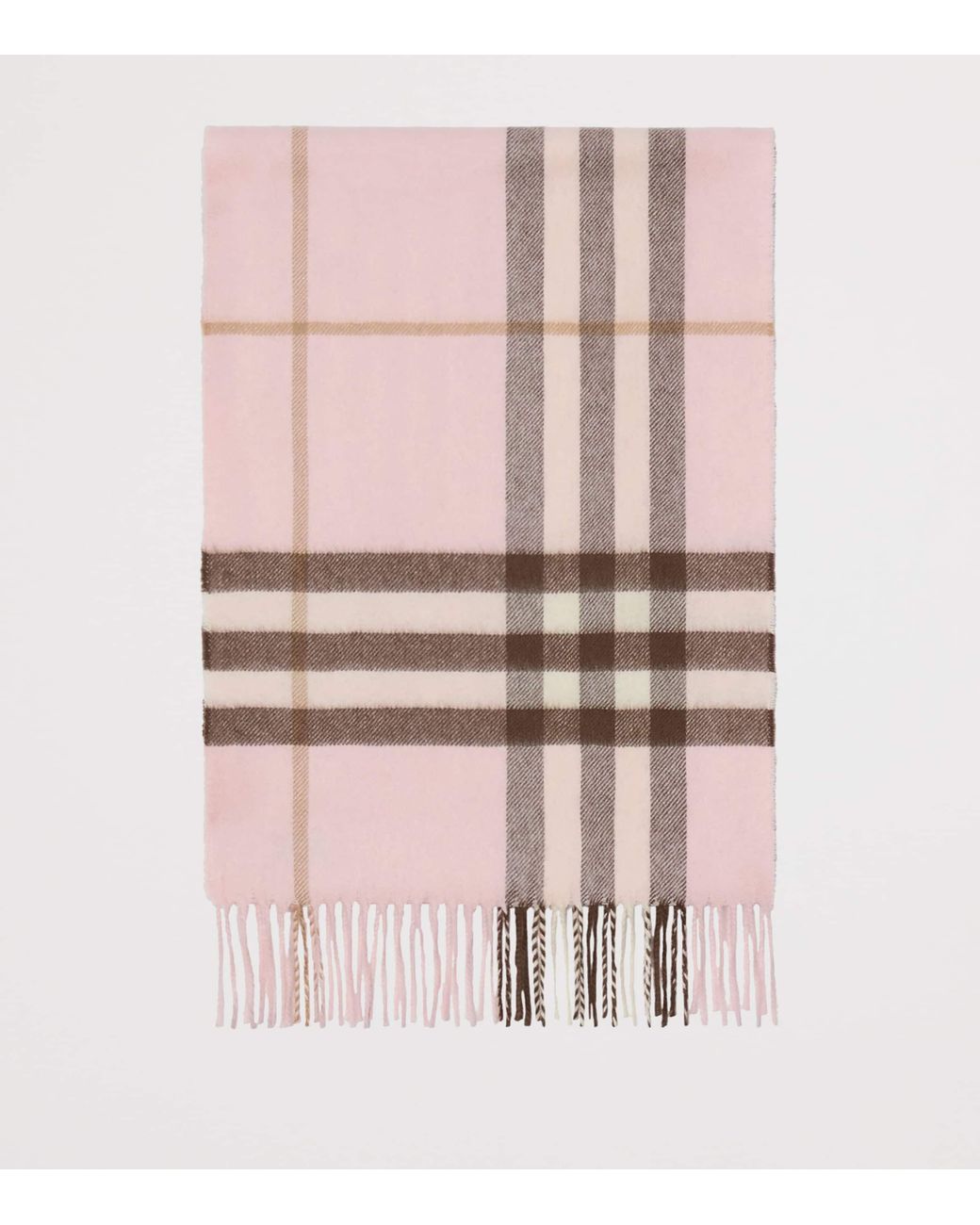 Burberry Pink Cashmere Check Scarf
