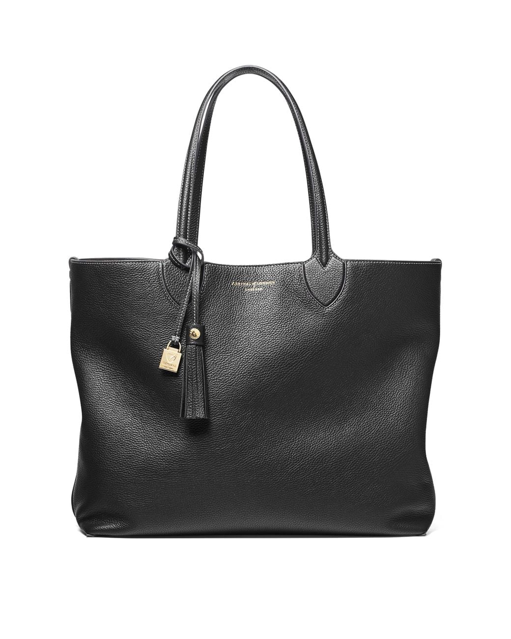 Aspinal Black Leather Hudson Tote Bag