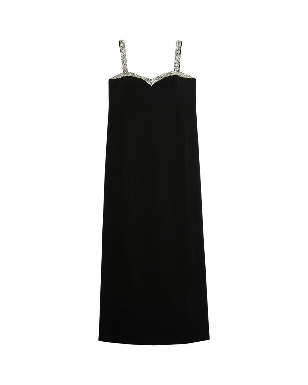 Marina Rinaldi Black Crystal-Embellished Maxi Dress