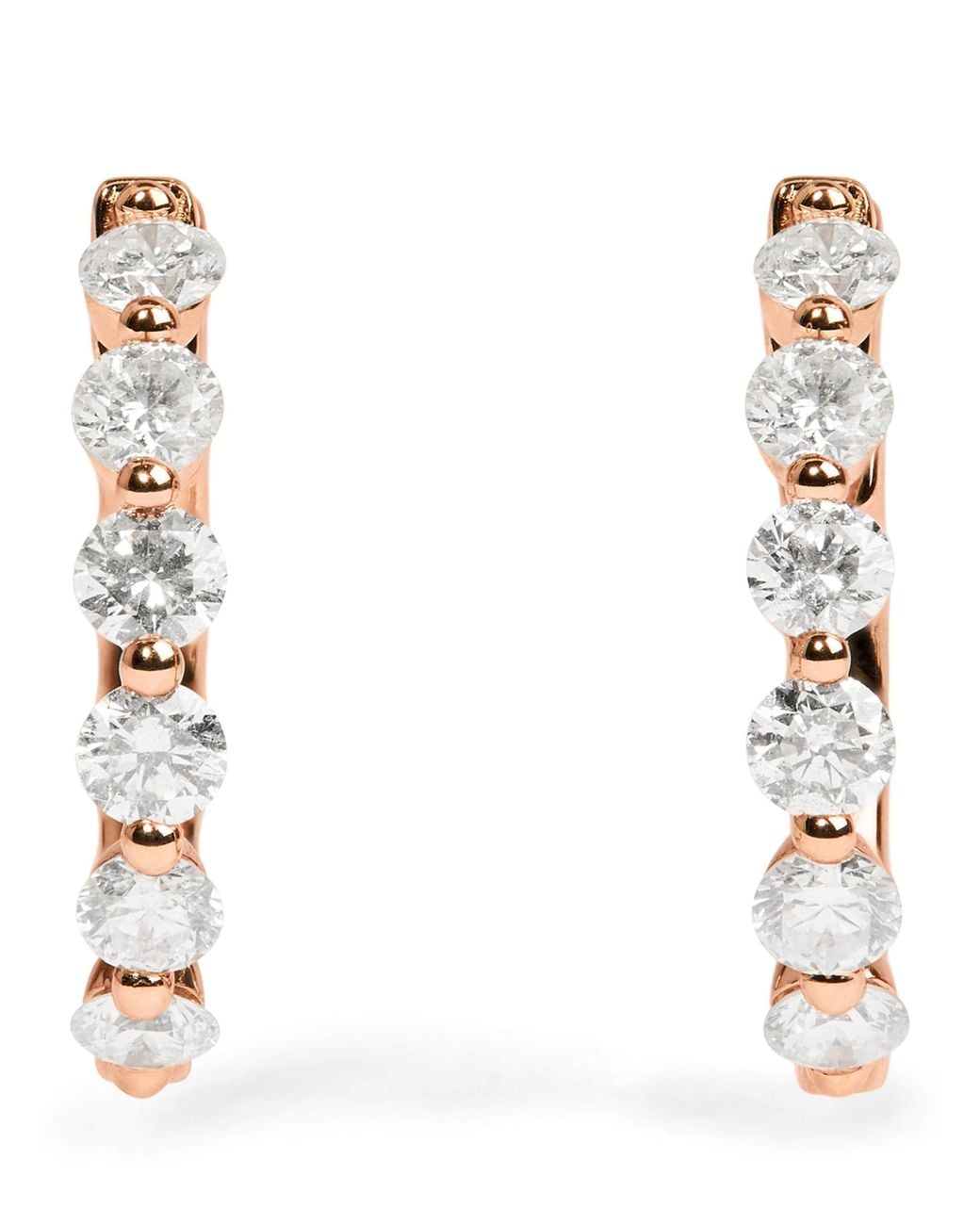 Harrods White And Diamond Hoop Earrings