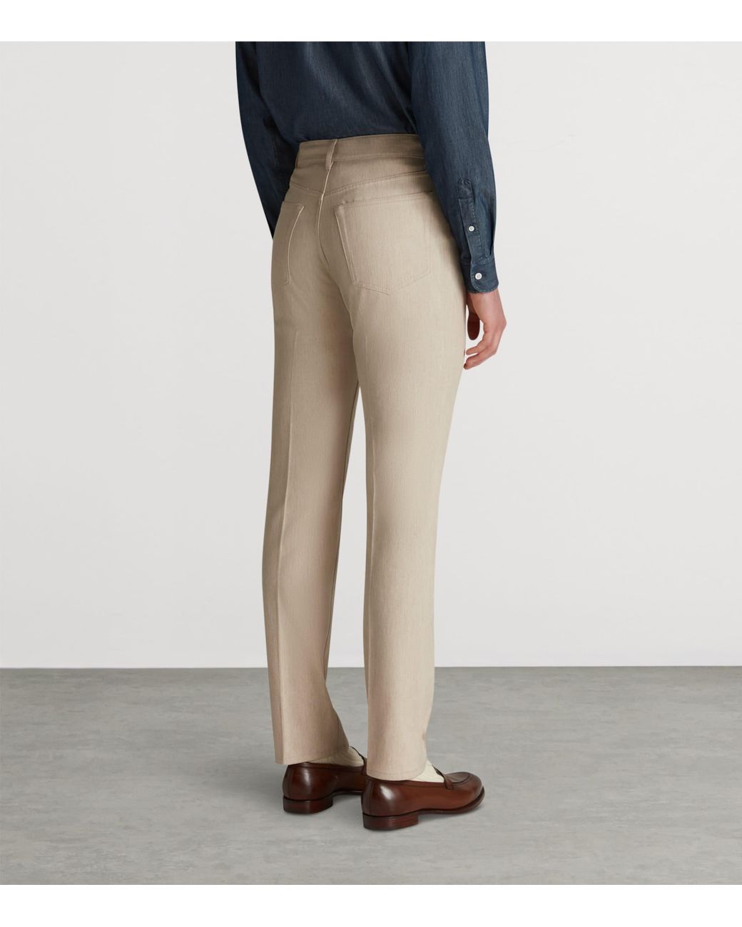Dunhill Natural Wool-Blend Denim Trousers for men