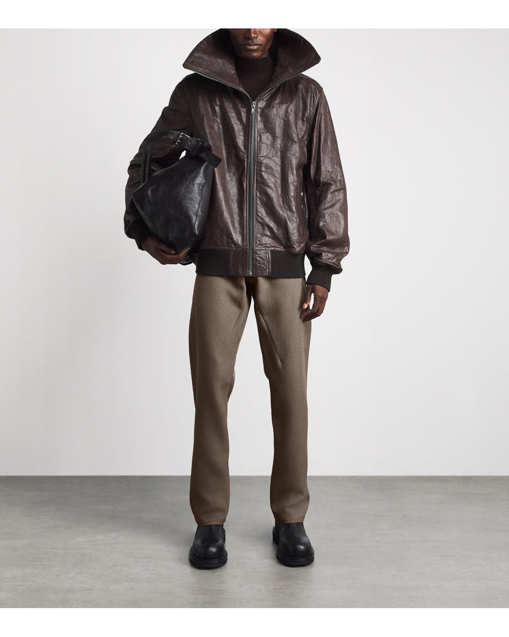 Rick Owens Gray Wool Wide-Leg Kurdt Trousers for men