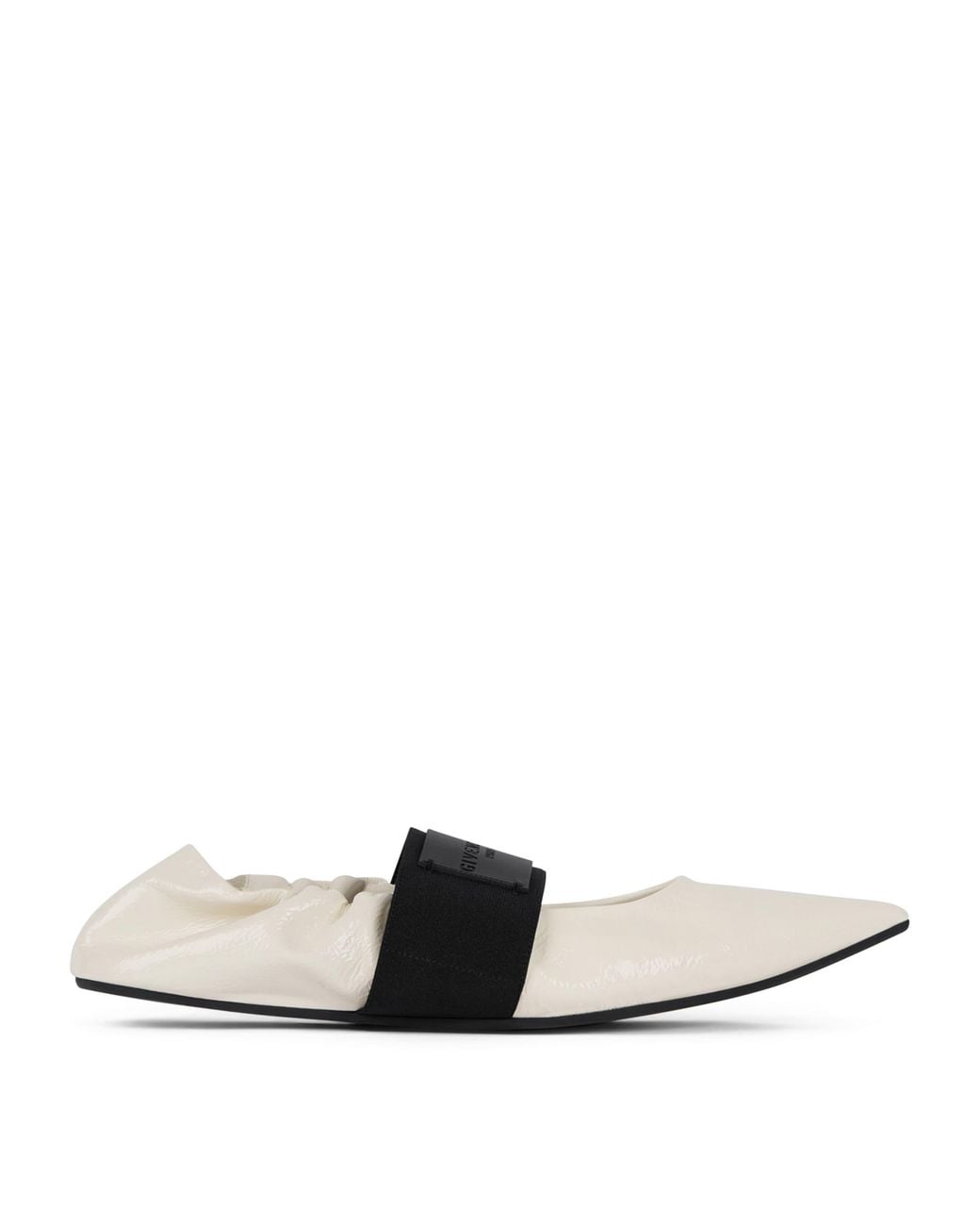 Givenchy White Leather Crush Ballet Flats