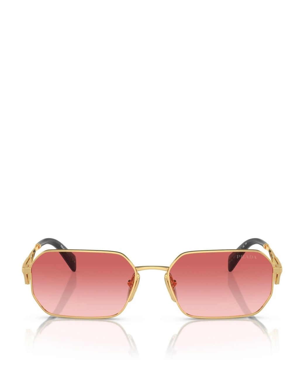 Prada Pink Metal Rectangular Sunglasses
