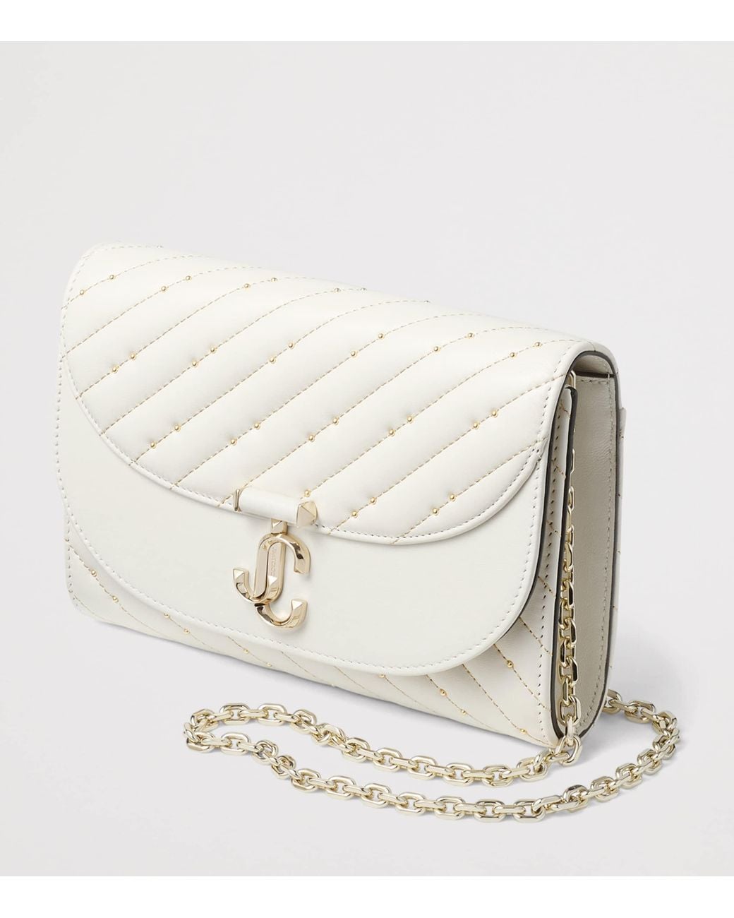 Jimmy Choo Natural Leather Curve Clutch Bag