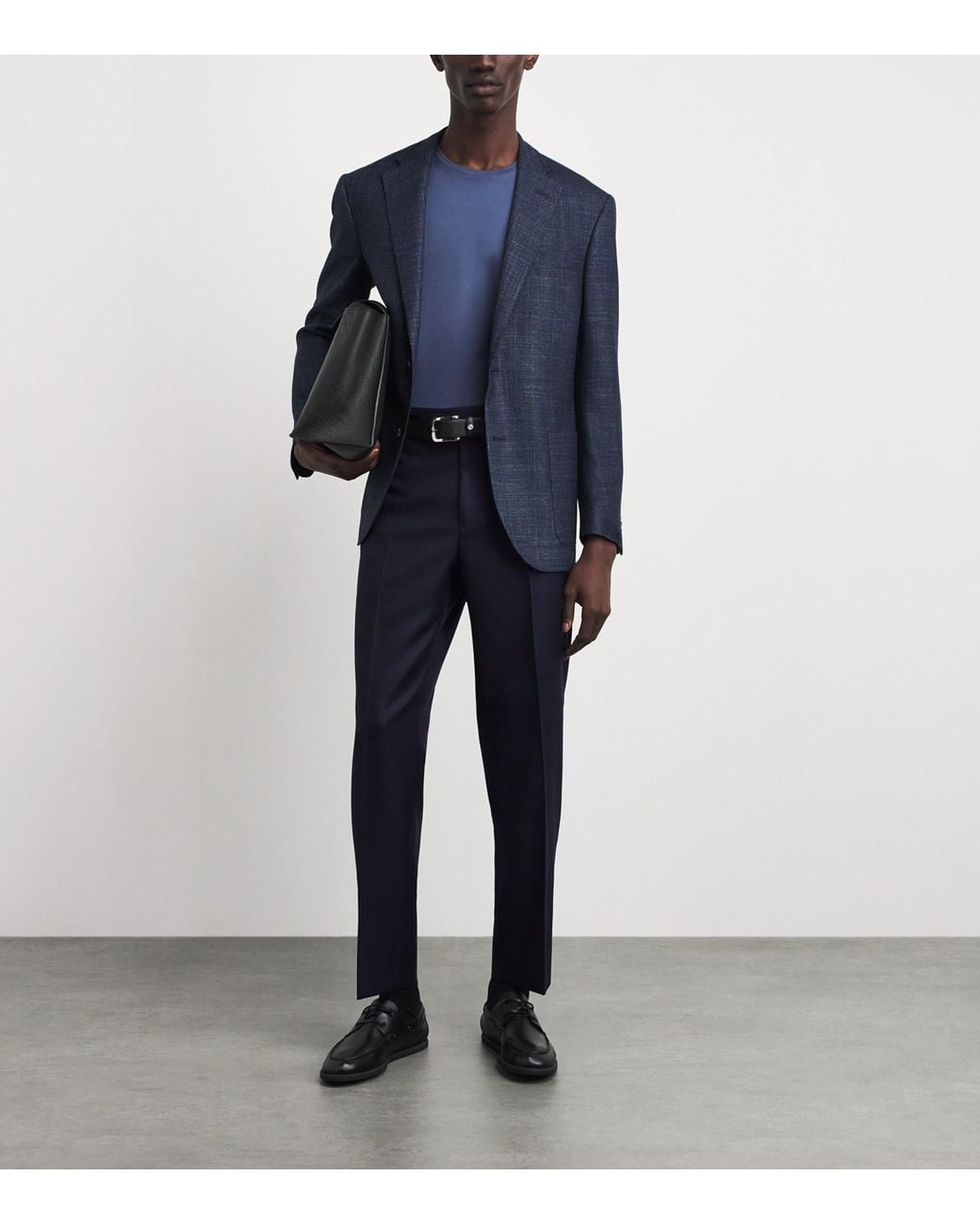 Corneliani Blue Virgin Wool Slim Trousers for men